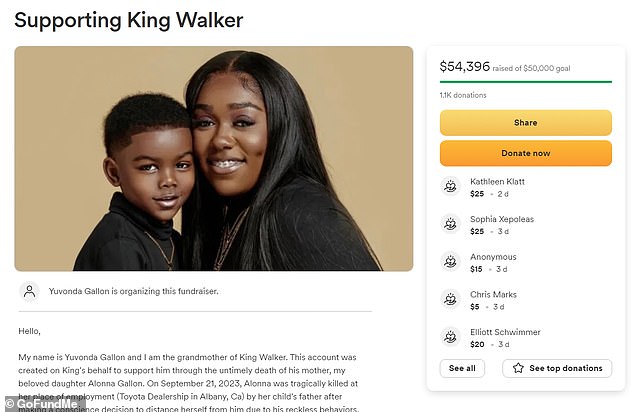 A GoFundMe created in honor of her son has raised more than $54,000, surpassing its $50,000 goal