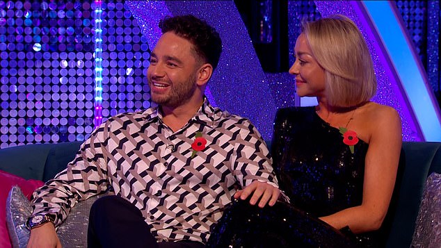 Friends: Adam and his professional partner Luba Mushtuk spoke to Fleur East on Monday about the It Takes Two decision