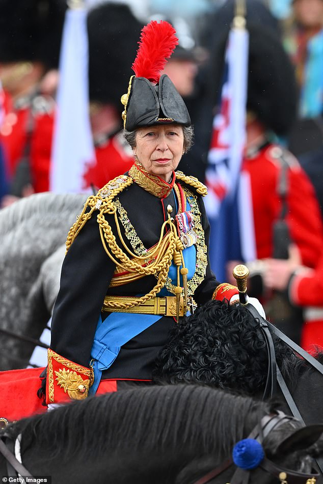 The Princess Royal will once again take on the role of 'Gold-Stick-in-Waiting', having held the same position at her brother's coronation in May (pictured)
