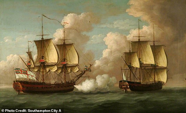 The Seven Years' War was a far-reaching conflict between European powers that lasted from 1756 to 1763. France, Austria, Saxony, Sweden, and Russia were allied on one side, and fought Prussia, Hanover, and Great Britain on the other.  .  Pictured, HMS 
