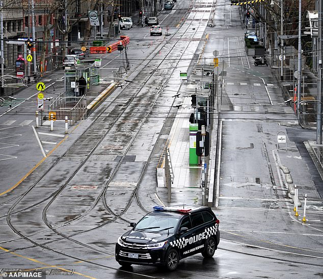 Melbourne's deserted CBD during the depths of 2021 lockdown (photo)