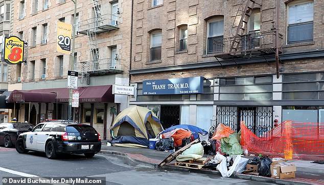 Drug addicts and homeless people congregate in the California city's Tenderloin District