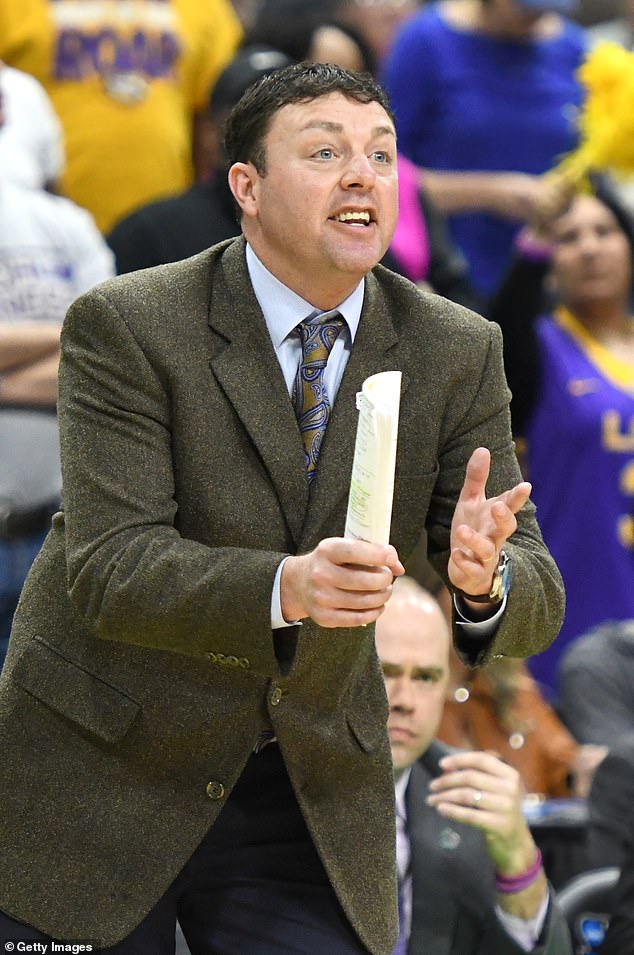 NMSU coach Greg Heiar (pictured here as an LSU assistant) was fired last season