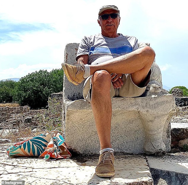 A June 2022 post showing Erden sitting regally atop a marble throne at the Aphrodisia archaeological site in Turkey, with his wife captioned: 