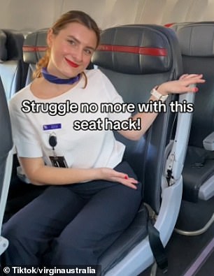 The flight attendant explained how to use the button in a video posted to Virgin Australia's official TikTok account