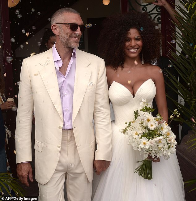 Love: Vincent married Tina in 2018, two years after they first linked, and they welcomed a daughter, Amazonie, in April 2019