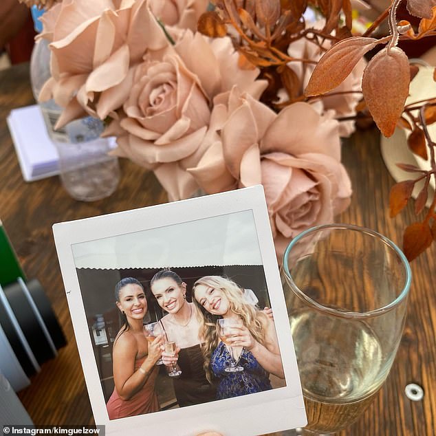 Tables were decorated with dusty pink roses