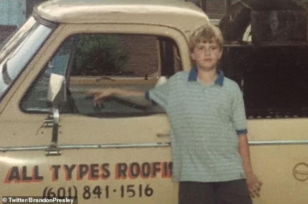 A photo of a young Brandon Presley.  The Democrat lost his father on the first day of third grade.  His alcoholic father was murdered and his mother had to raise him and his siblings