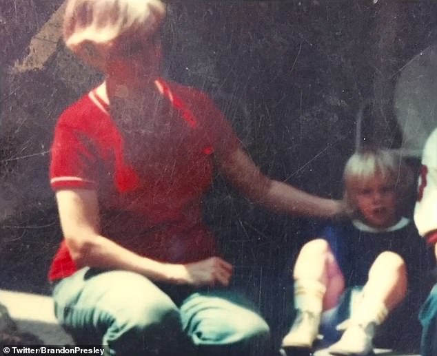 A photo of Brandon Presley (right) and his mother, who he said sometimes struggled to pay the bills and then had their power turned off