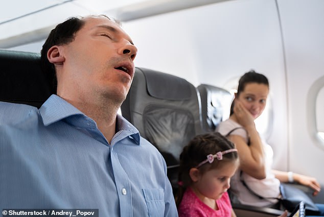It can be frustrating when the people around you drift away, leaving you to tune in to their booming snores and nasal whistles (stock image)
