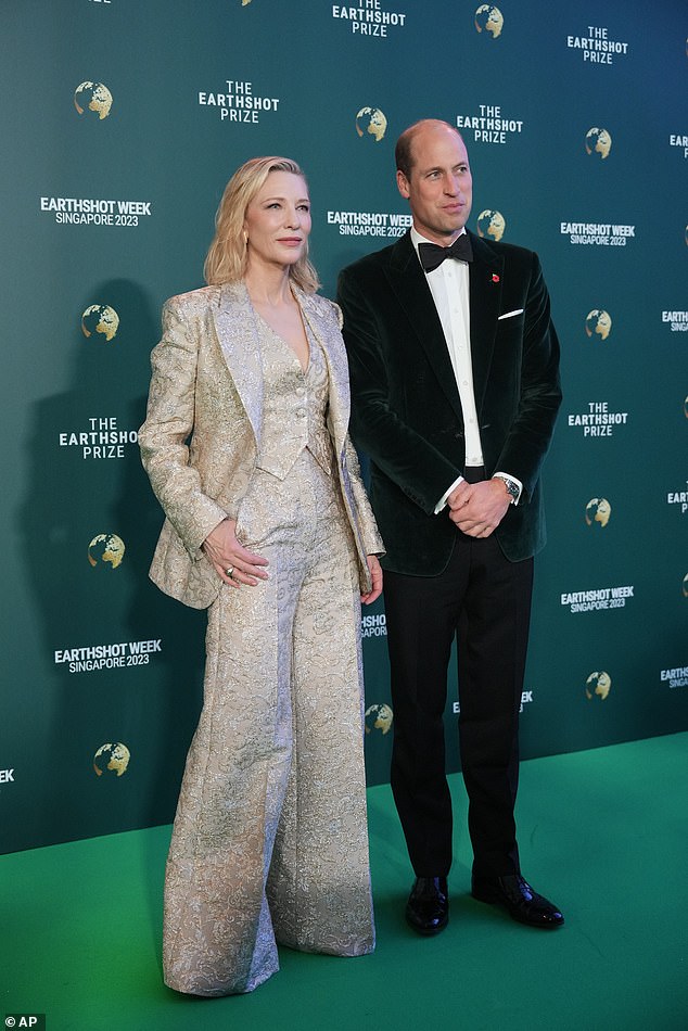 Willem and Cate!  The royal and his A-lister guest seen at the ceremony on Tuesday;  one winner from 15 finalists will take home the grand prize