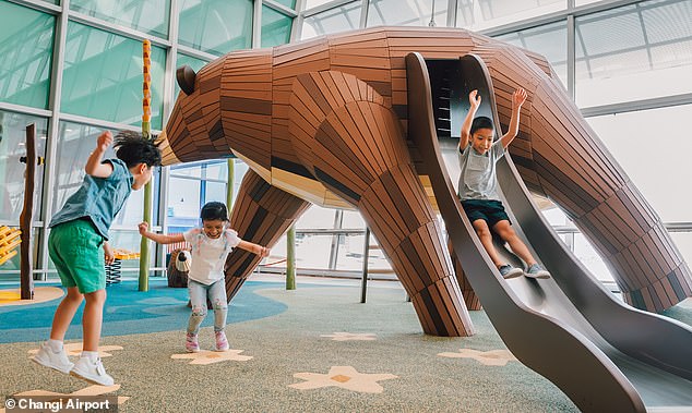 The '2 Bears Hideout' (above) offers families a space to play and entertain their children while they wait for their flight