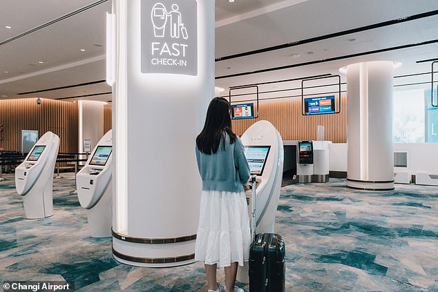The Fast and Seamless Travel (FAST) zone at T2 (pictured) will have almost double the number of automated check-in kiosks and bag drop machines following the expansion project