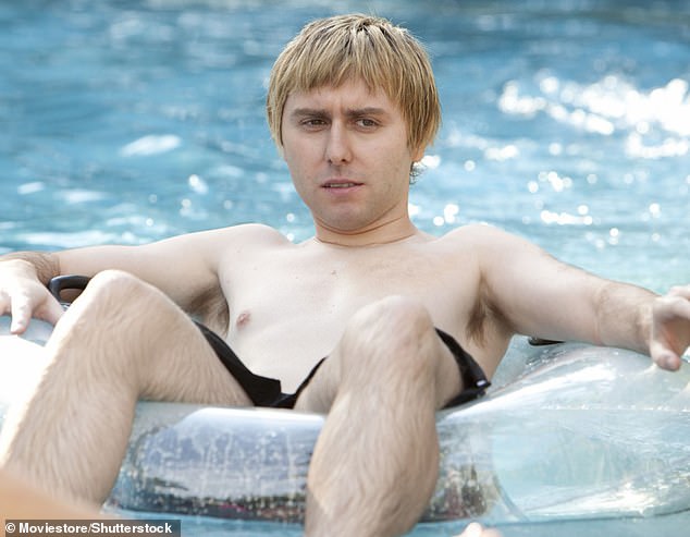 On screen: His Inbetweeners character Jay was known for his far-fetched and bizarre stories and his life-imitating art when James found himself in the middle of the pants mystery