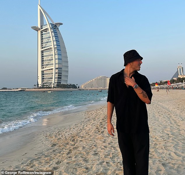 New love: The MailOnline exclusively revealed last week that the Pussycat Doll is in a new relationship with artist George - who both just enjoyed a romantic holiday in Dubai
