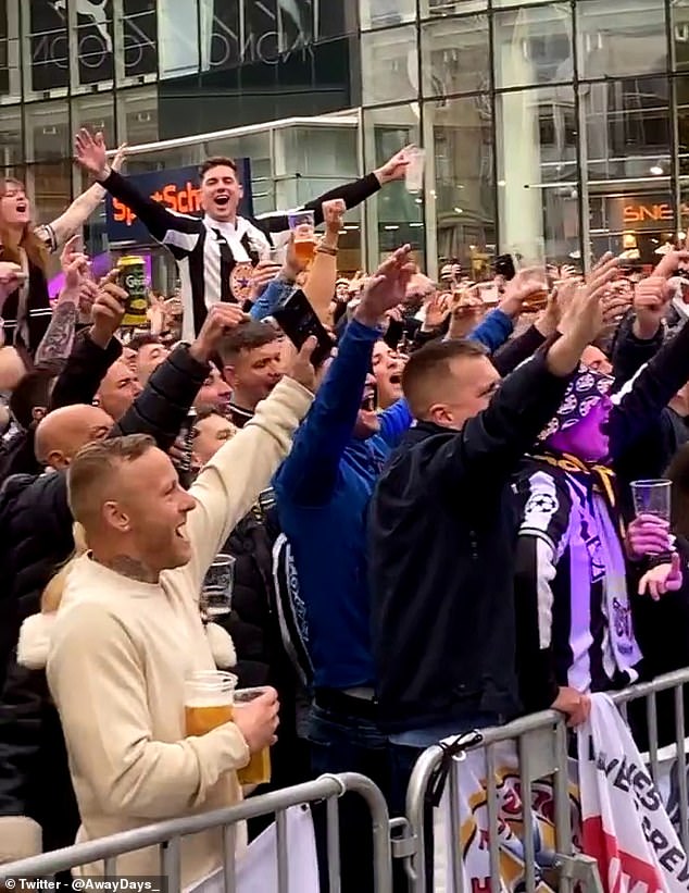 Fans have gathered at the Alten Markt in Dortmund in the hours leading up to kick-off