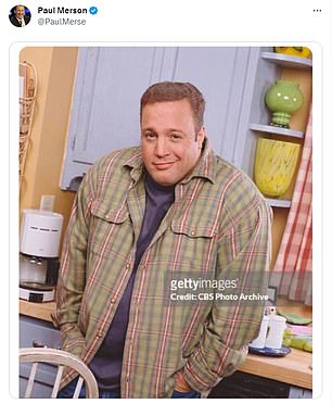 Merson tweeted a meme of American actor Kevin James cutting a shy figure as he shrugged after the match