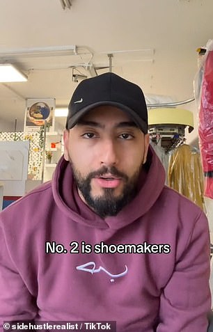 The content creator explained that the other two professions were that of shoemaker and dry cleaner