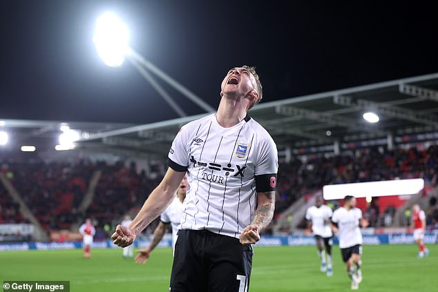 Jack Taylor celebrates after scoring what he thinks was the match winner