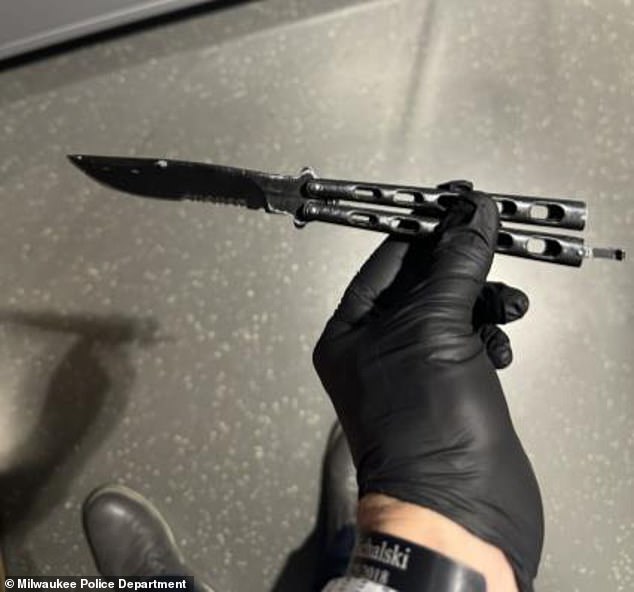 Police have recovered a butterfly knife that Mendoza, the homeowner's son, used to stab three different people in a separate incident