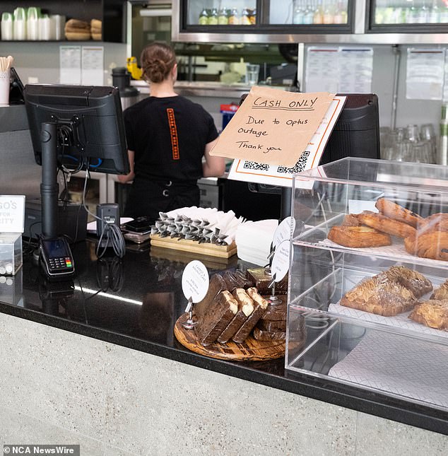 An Adelaide cafe was only able to offer cash sales to customers on Wednesday as its EFTPOS machine was unavailable due to the outage