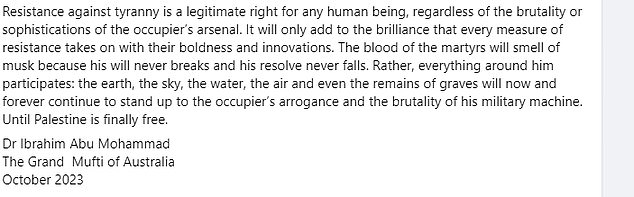 In a Facebook post on October 10, three days after the Hamas sneak attack that claimed 1,400 Israeli lives, including young children, Dr. Mohammed wrote a Facebook post glorifying 