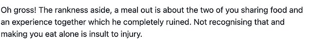 Many respondents felt that the way the man had behaved was extremely unpleasant;  it would scare them if they said this