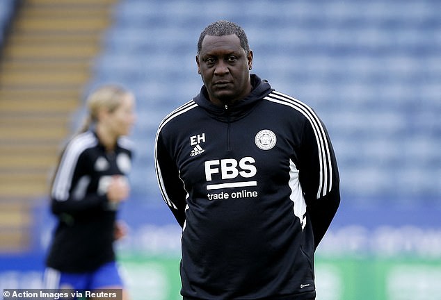 Since retiring, Heskey Snr has been a coach for Leicester (above) and pundit, but since August the former striker has worked as a youth coach for the England U18 side