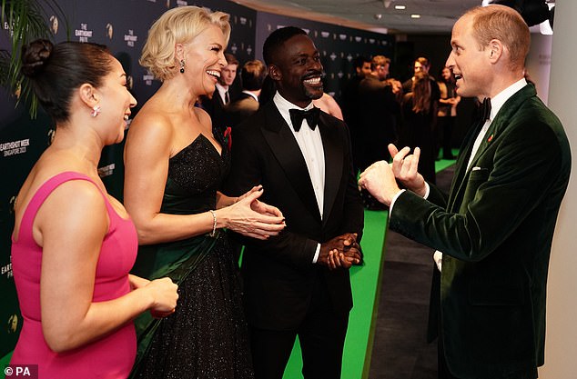 Prince William's humor seemed on form as he repeatedly made Lana Condor, Hannah Waddingham and Sterling K Brown laugh