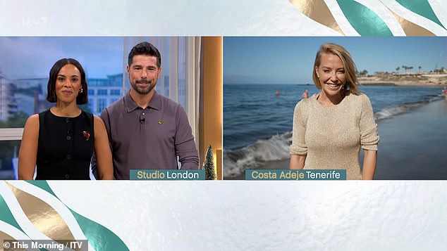 LOL: But host Craig Doyle (left, with Rochelle Humes) joked: 'We then saw you get hit by a wave, don't try to play it cool'