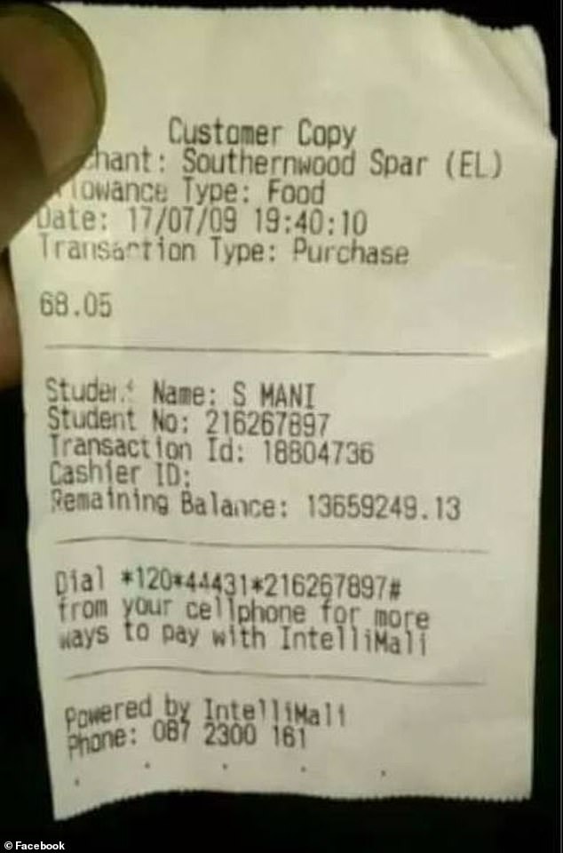 Mani was caught when she left a receipt at a supermarket showing she had more than £800,000 in her bank and was reported to the police.