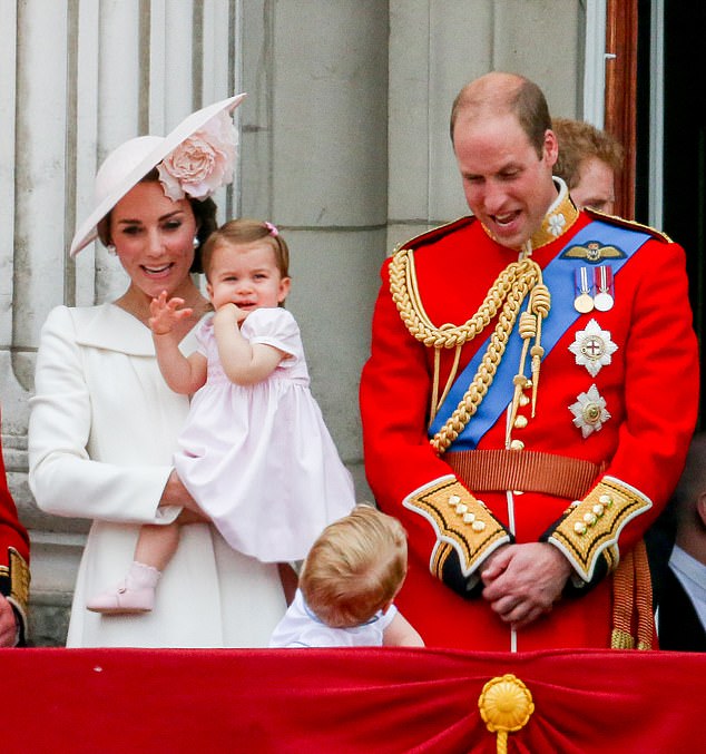 The year 2016 marked Princess Charlotte's first Trooping the Color appearance on the balcony, and Kate used the public outing to show off her coordination skills, with Charlotte wearing a pale pink dress and matching hair bow that perfectly matched Kate's pink hat.