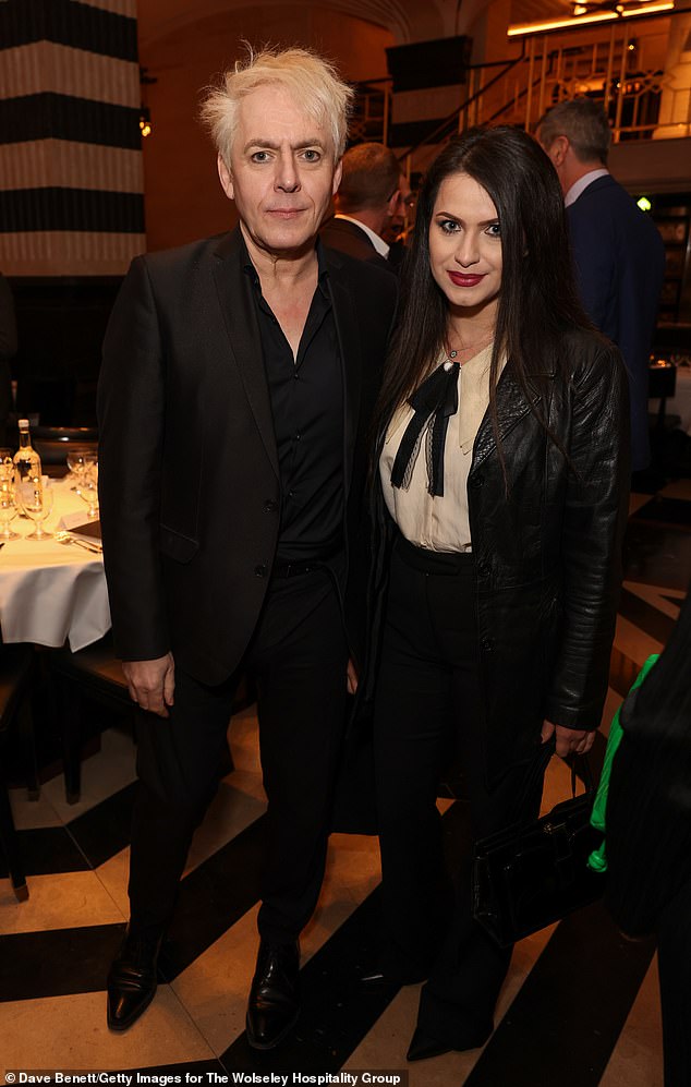 The Wolseley City opened this autumn - as the 'younger sister' of the historic Mayfair eatery in London's Piccadilly - and is located on the city's Square Mile.  In the photo: Nick Rhodes and Alexandra Stama