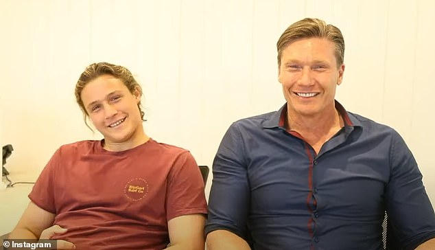 Logan and his father are pictured together in a YouTube video recorded in 2019, in which he detailed his desire to eventually become a professional surfer