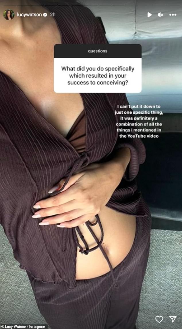 Mom-to-be: Elsewhere in the Q&A, she said that successfully getting pregnant wasn't 