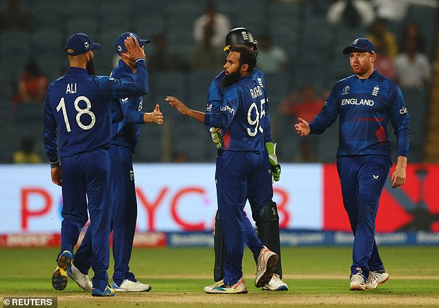 Adil Rashid twisted his way to three wickets as England dismissed the Netherlands for 179