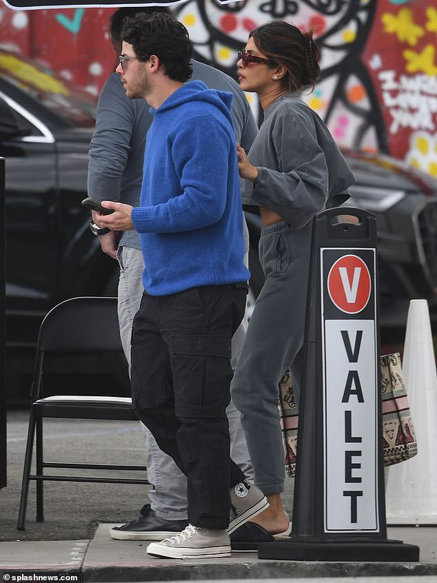 Lovebirds: The couple, who have been married for five years, looked comfortable in sweats