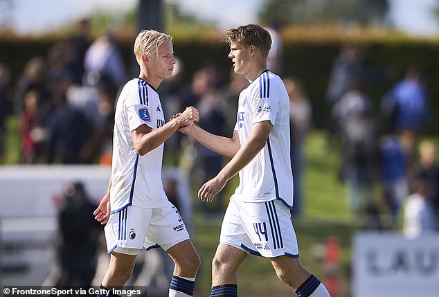 Emil (right) and Oscar (left) both play for Copenhagen after rising through the club's ranks