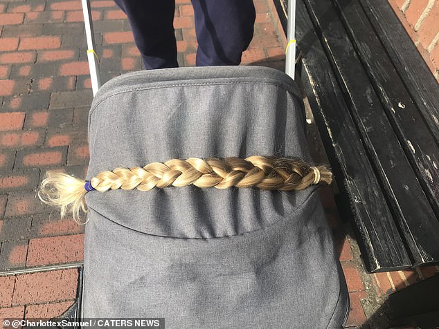 Jimmy's hair is ready to be donated to the Little Princess Trust to be made into a wig