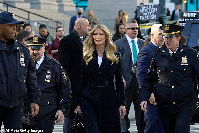 Ivanka arrives at court for testimony in the $250 million lawsuit against her father and brothers that could sink their business empire