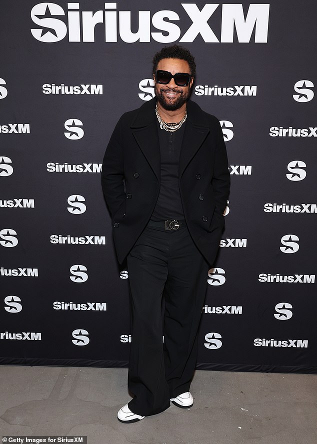 Brave: The singer Shaggy was also present and opted for an all-black ensemble with a silver Dolce & Gabbana belt