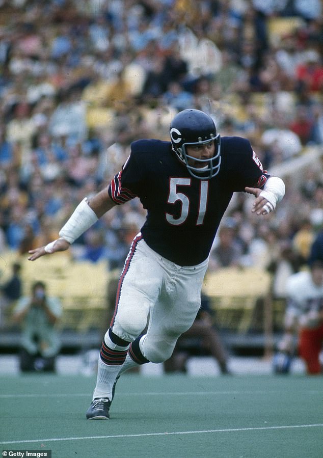 Butkus hit runners high, wrapped them up and drove them to the ground like a rag doll