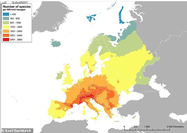 Biodiversity in Europe is under threat from a number of sources, but the Mediterranean and Alpine regions maintain the highest densities of different species.