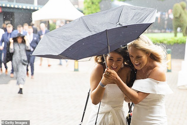 Highs in Melbourne, which saw wet weather earlier this week after the Melbourne Cup (above), and Adelaide are expected to rise to 31ºC and 37ºC on Friday