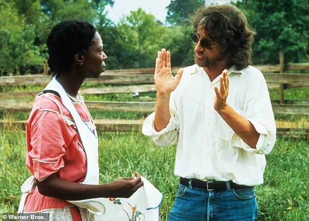 Big break: The native New Yorker caught the attention of filmmaker Steven Spielberg (R) during her stand-up set at The Comedy Store's Belly Room and he cast her as Celie in his 1985 film adaptation of Alice Walker's 1982 novel The Color Purple