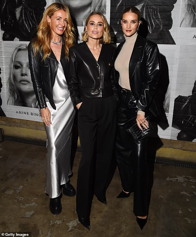 Power trio: Rosie posed for photos with Anine Bing and Cat Deeley, who has reportedly joined This Morning as its new presenter