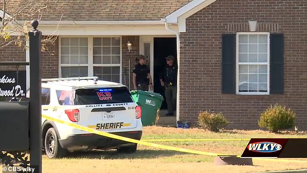 A neighbor found the children in a bedroom covered in blood and a gun on the bed in the Shepherdsville home