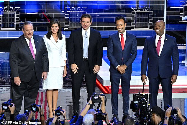 Haley debates with the four other candidates