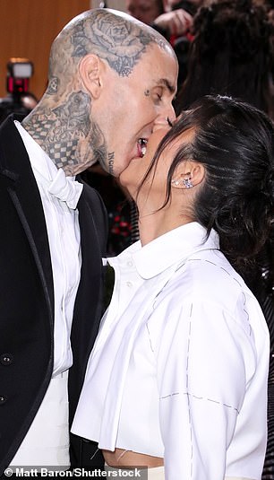 PDA power couple: The moment was similar to previous steamy kisses between Kourtney Kardashian and Blink-182 drummer Travis Barker