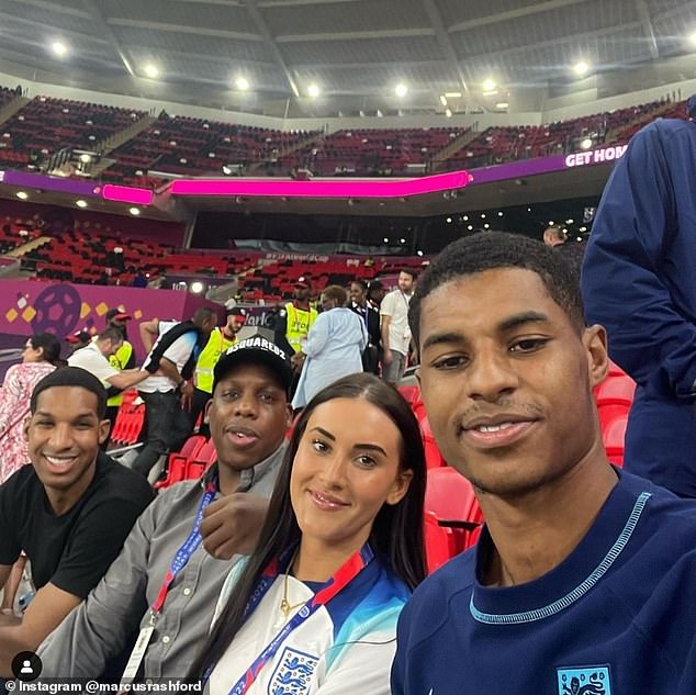 Rashford is seen with his family at the 2022 World Cup in Qatar